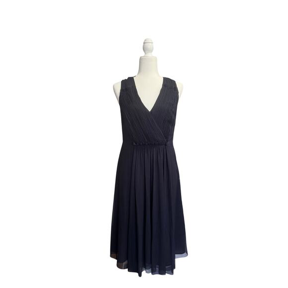 TORY BURCH Silk Crepe Georgette Style Dress in Navy Sz 8 - Picture 2 of 9